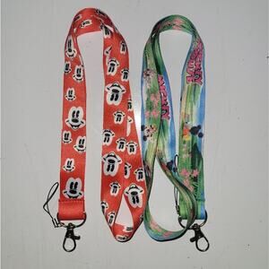 H1. Walt Disney Mickey and Minnie Mouse Combo A5 Lanyard with Metal Clip (2pcs)